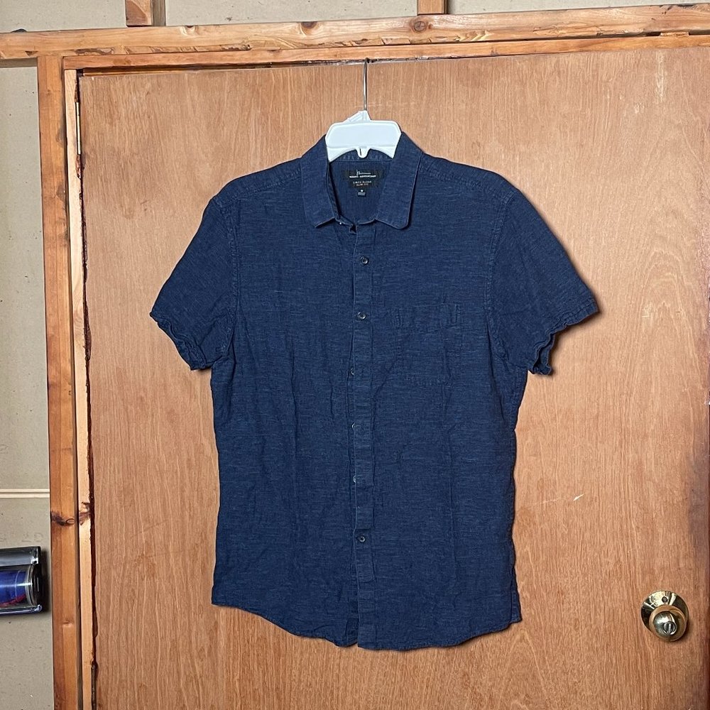 Marc Anthony Short Sleeve Casual Slim-Fit Button-Down Shirt in Medium